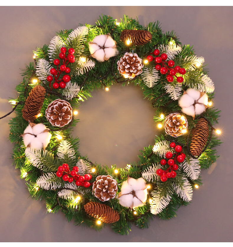 促销捡漏圣诞花环405060cm圣诞树节装饰品礼物创意摆件挂饰场景布置门