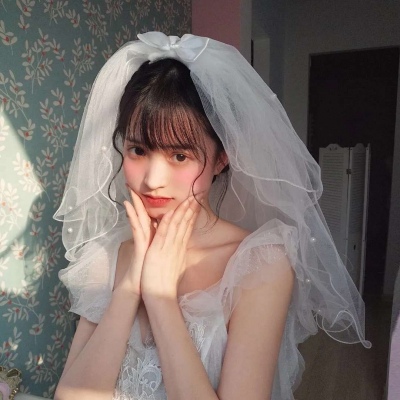 高清优质带头纱的仙气婚纱头像女生图片