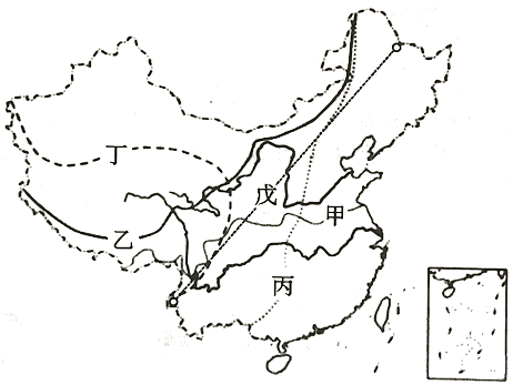 下图中5条线是我国的重要地理分界线关于图中5条界线的说法错误的是