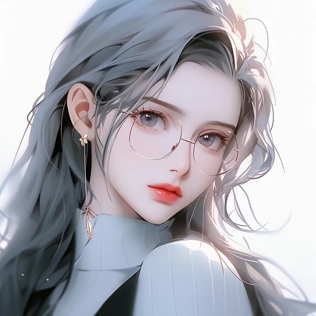 动漫头像和壁纸# 冷艳气质戴眼镜系列女生头像 676767#九月