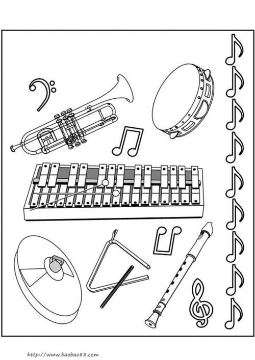 幼儿园各种乐器简笔画
