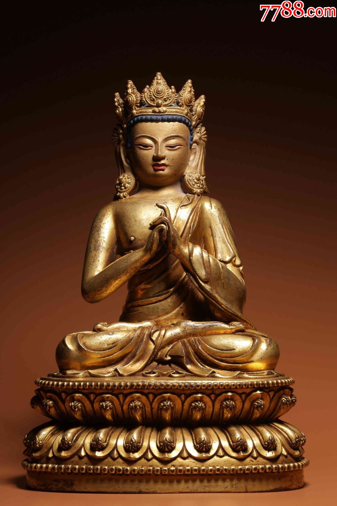 清,铜鎏金大日如来座像