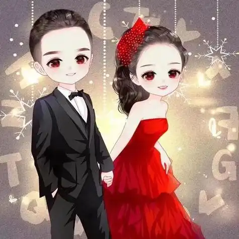 94情侣婚纱照卡通头像太可爱了头像卡通头像情侣头像婚纱照