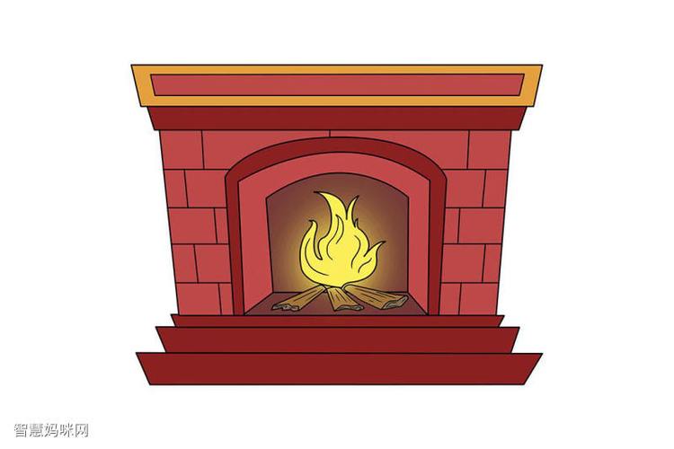 卡通壁炉简笔画