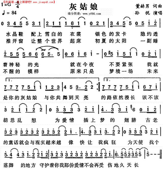 《灰姑娘》简谱