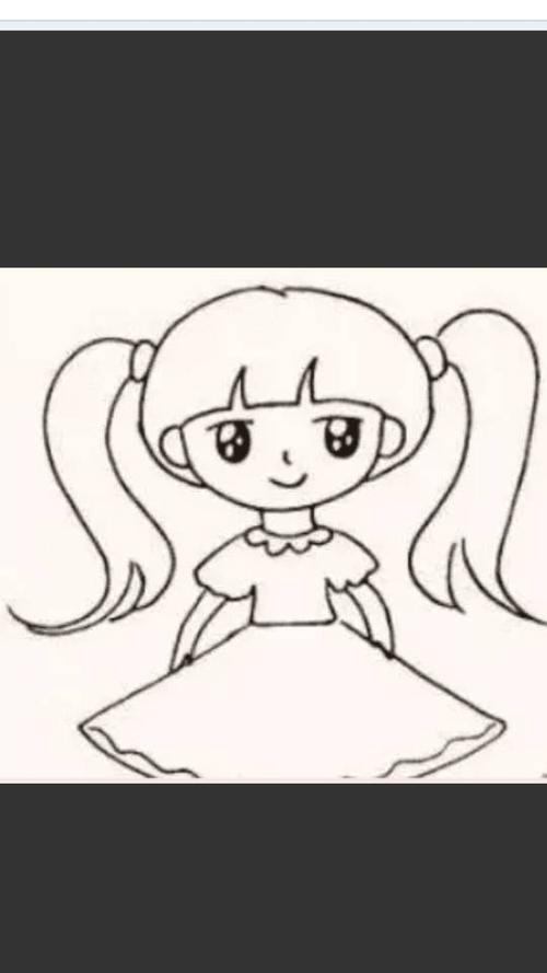 长头发女孩儿的简笔画