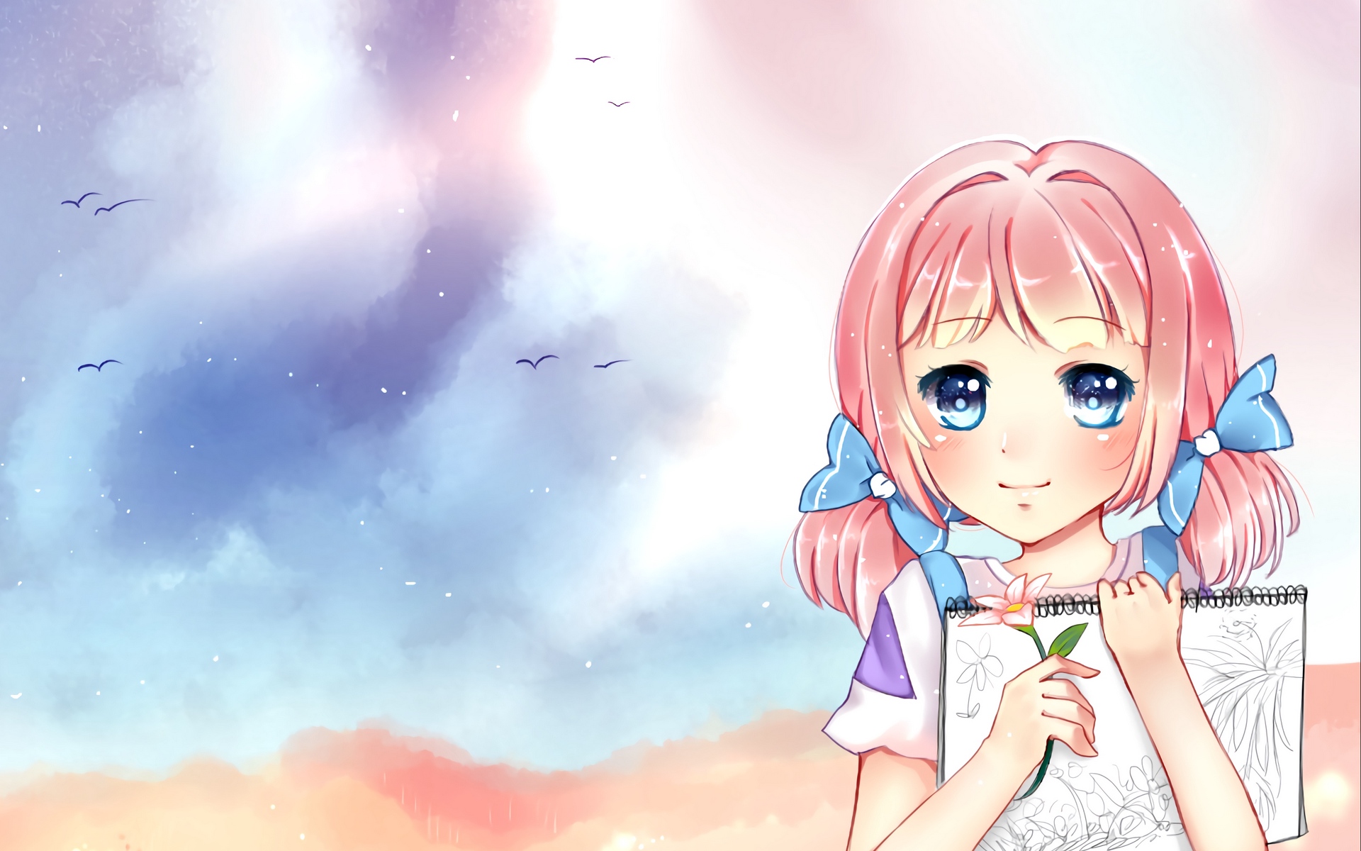 唯美二次元动漫美女图片宽屏壁纸