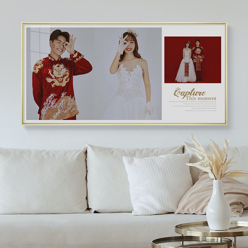 影楼婚纱照相框挂墙放大床头水晶结婚照大尺寸相框