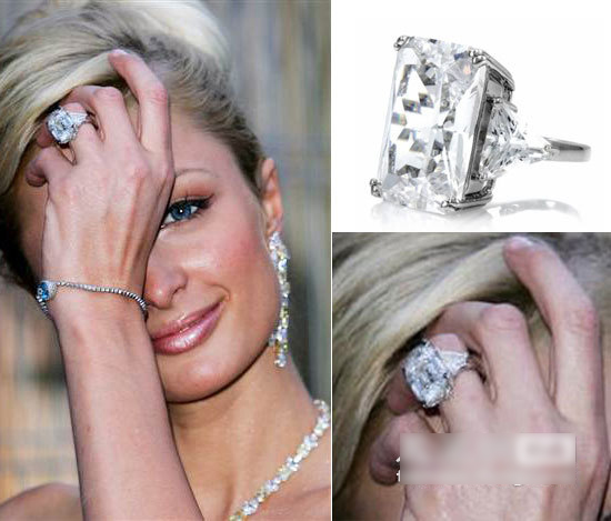 组图:向华强太太晒75克拉巨钻 女星钻戒大pk