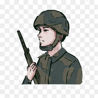 军人形象卡通手绘