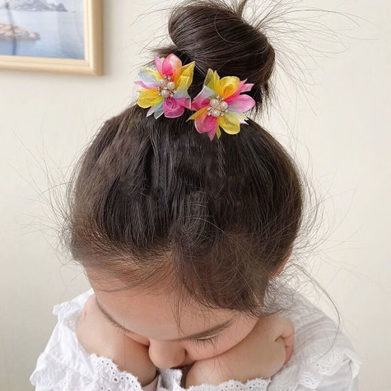 militu 女童丸子头盘发器头花小女孩不伤发头饰懒人编发神器发圈儿童