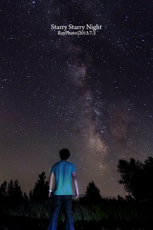 星空下 br /> 毫无预料的情况下看到了银河,拍的不好,但这是我人生第