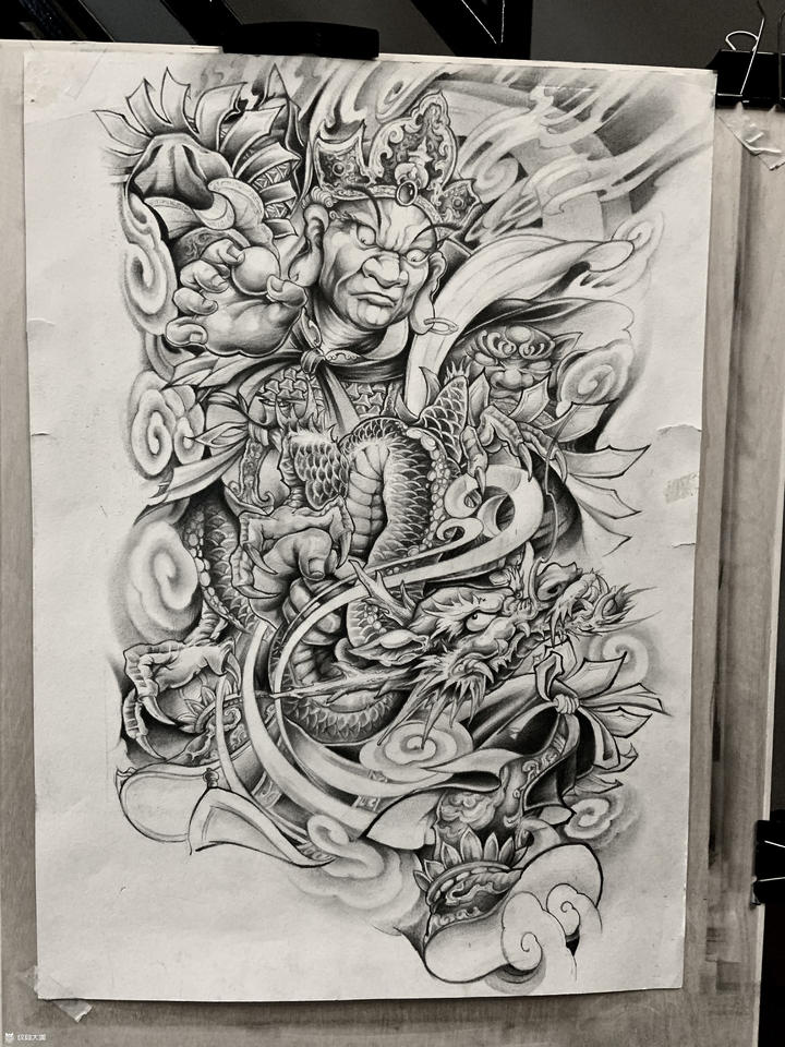 四大天王_纹身图案手稿图片_ray的纹身作品集