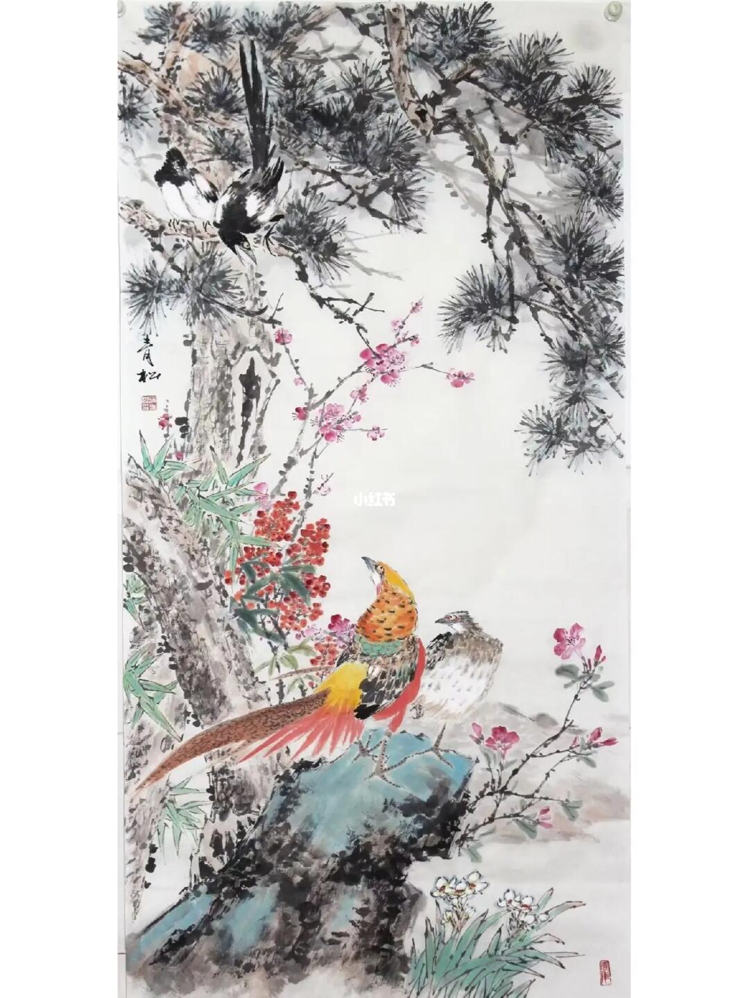 蒲青松作品支持视频合影收藏证书