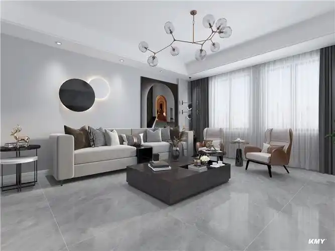 灰色系客厅这样设计太有格调了