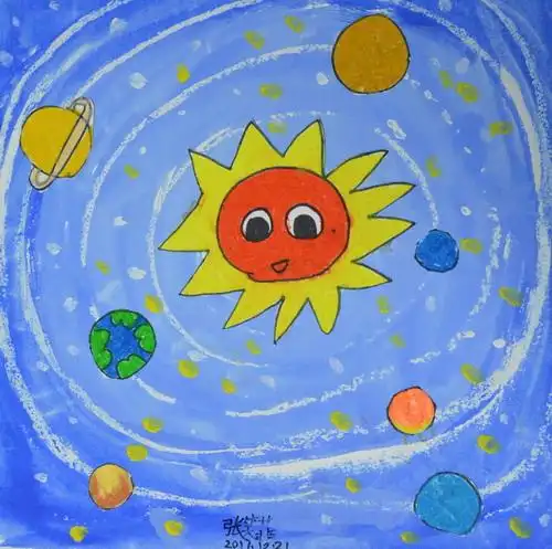 少儿书画作品-太阳系/儿童书画作品太阳系欣赏_中国少儿美术网