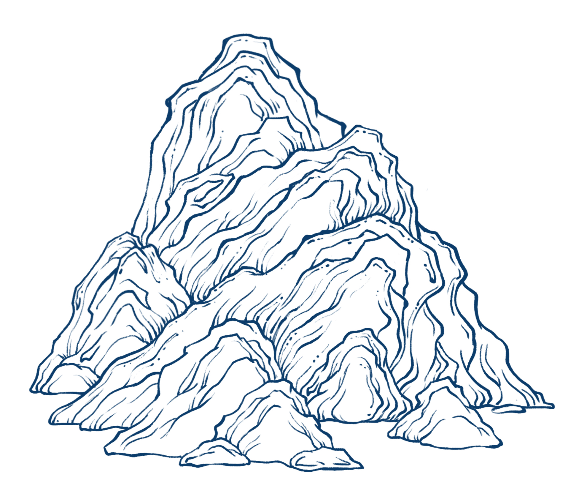 国风插画中的山怎么画?