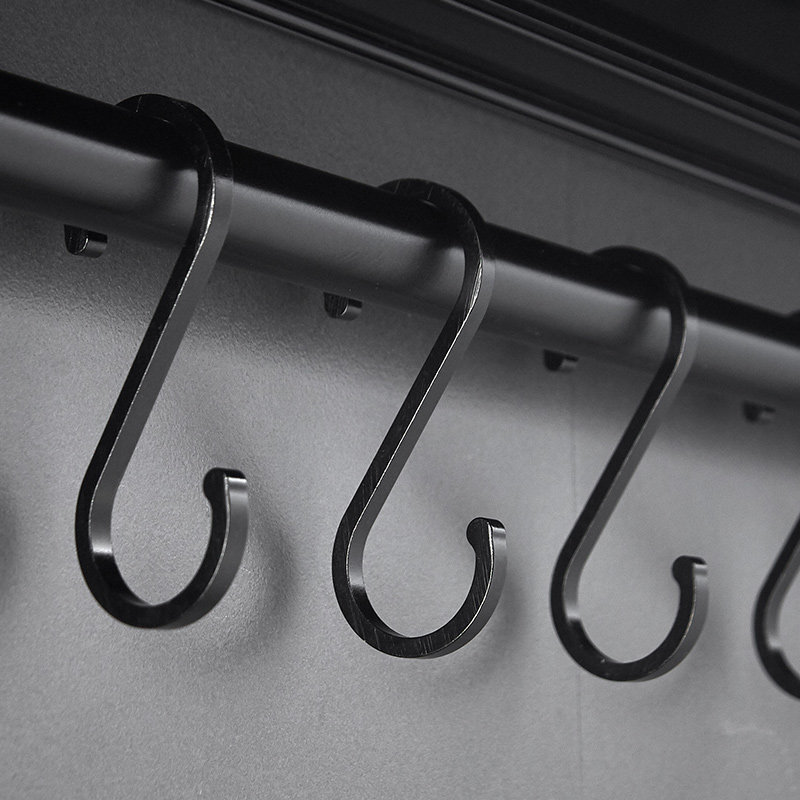 厨房挂钩黑色挂架配套厨具置物架配件活动单勾挂钩