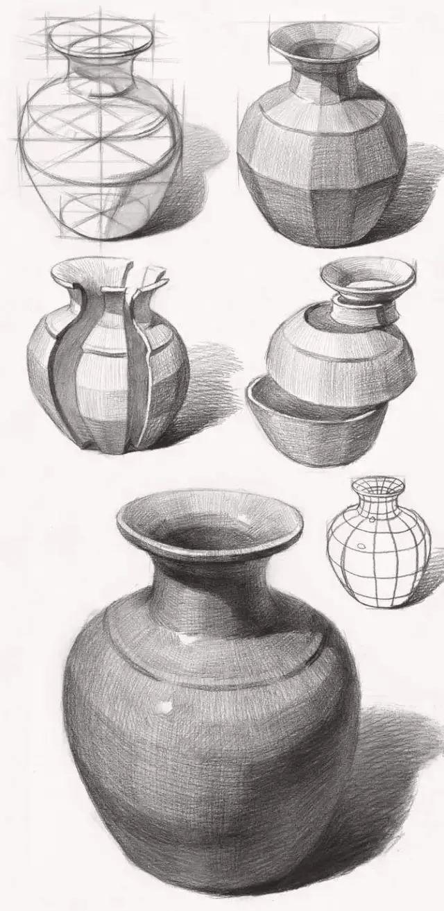素描陶罐的画法,不看会后悔的!_罐子