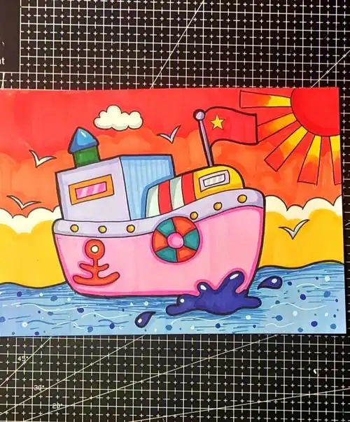 马克笔儿童画扬帆起航