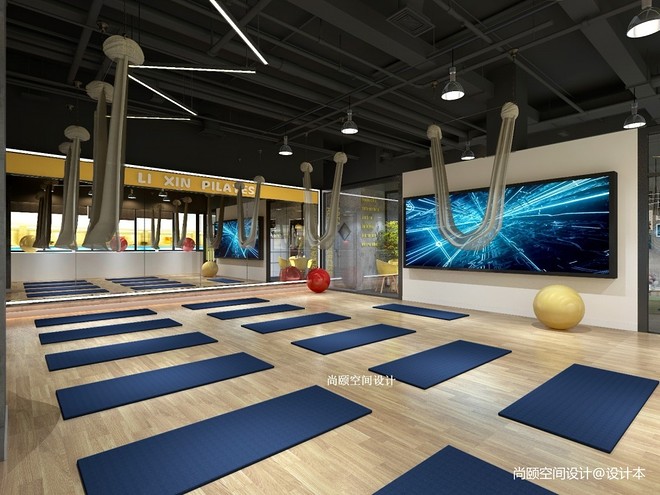 运动空间400平米装修案例_效果图 - 健身房普拉提馆运动空间设计效果