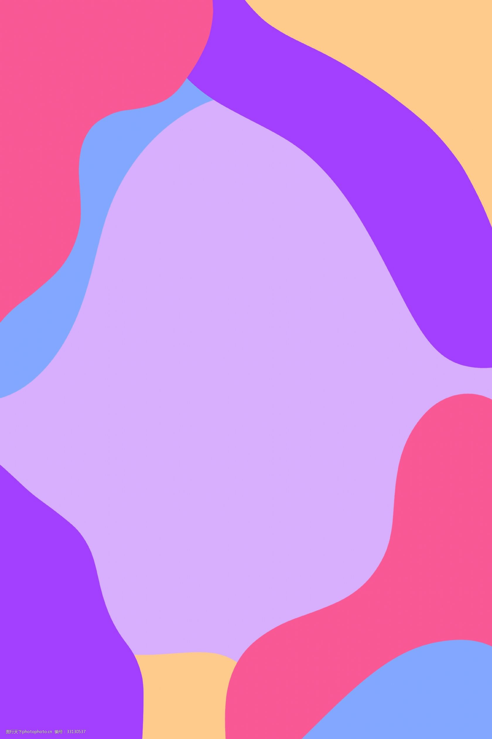 彩色可爱波浪拼接海报背景