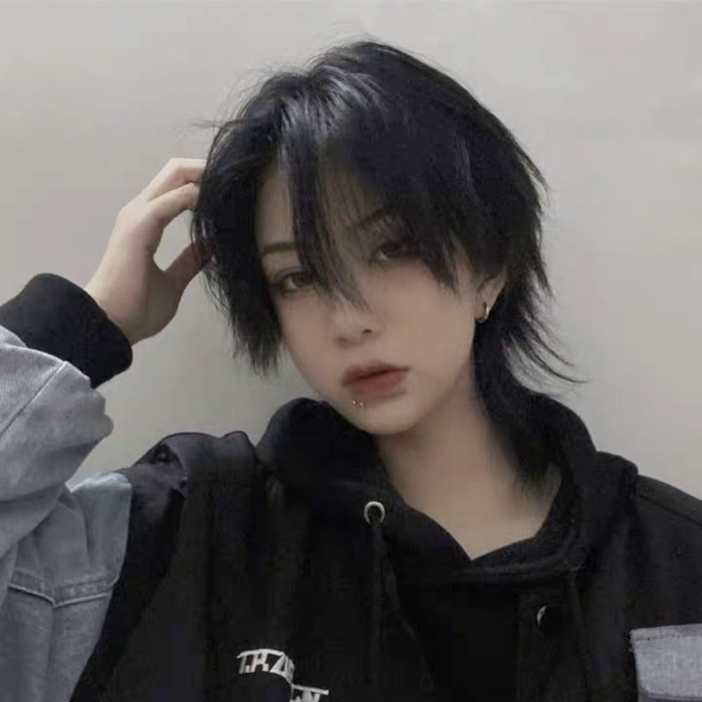 日本购网红假发女短发y狼尾头酷帅气鲻鱼头中分刘海时尚个性自然