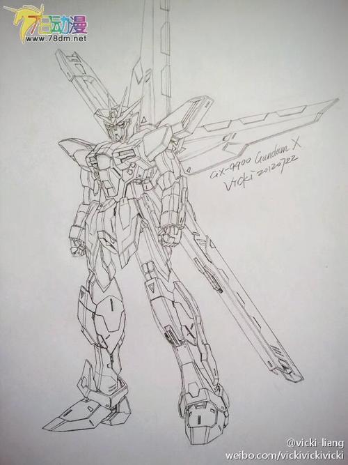 高达简笔画法卡通可爱