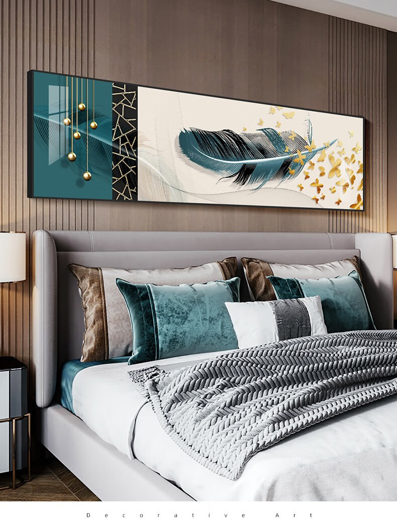 画中画 卧室床头装饰画现代简约大气主卧房间壁画轻奢民宿酒店背景墙