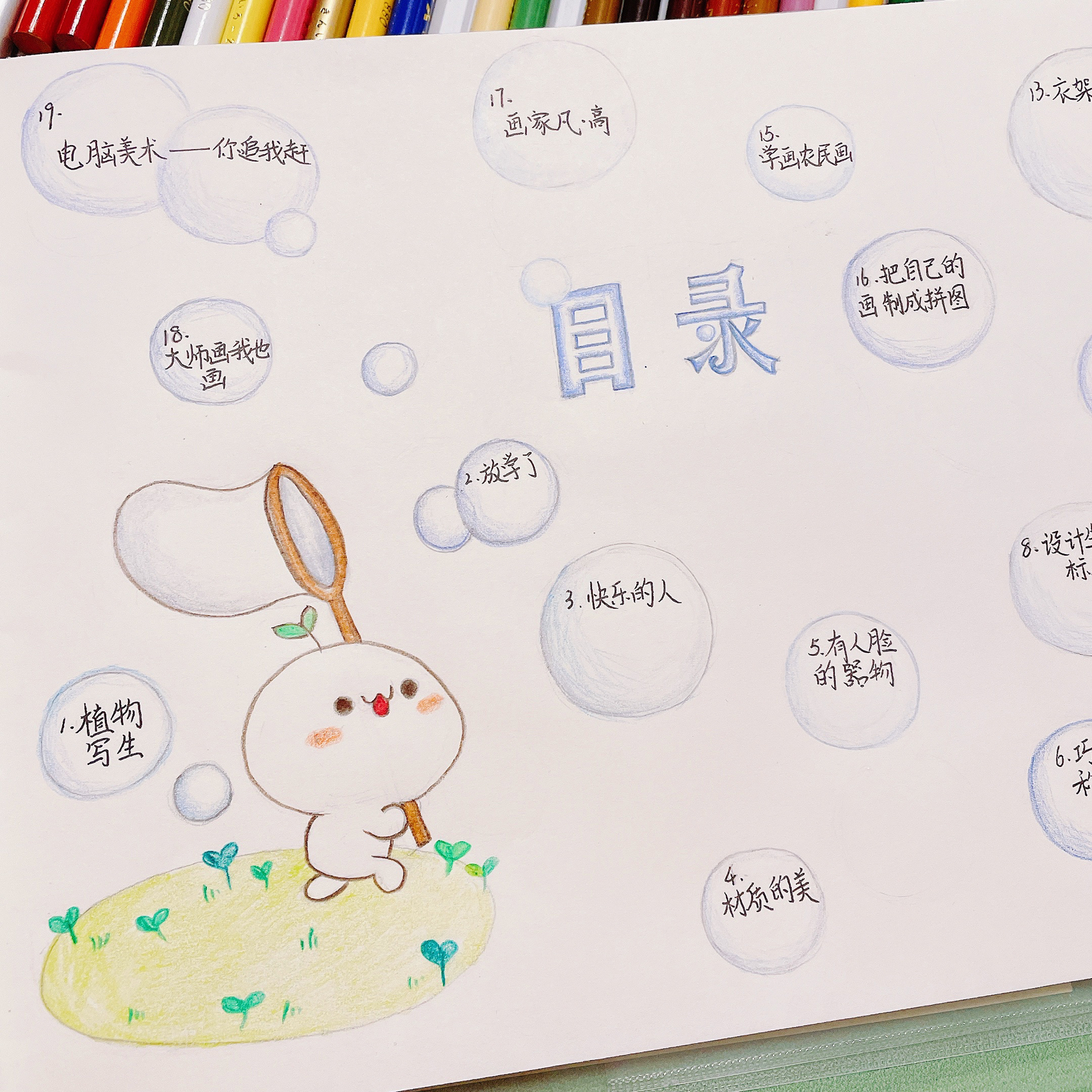 每学期美术课都要画的手绘目录1 这学期也不例外～ 老师会在看完之后