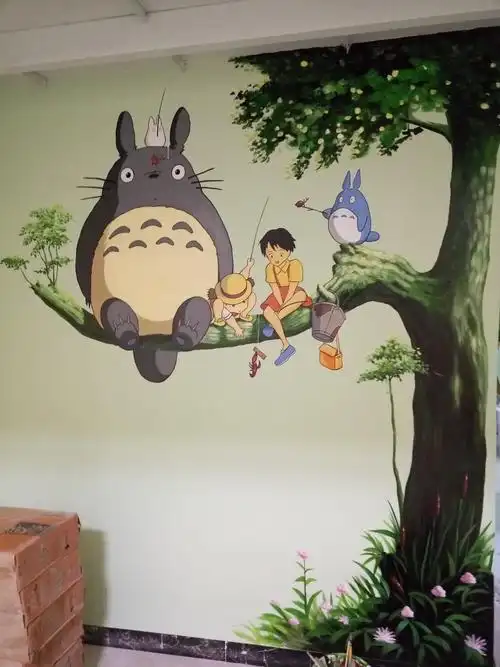 卡通动漫电视背景墙手绘|纯艺术|绘画|广州墙绘艺术_原创作品-站酷