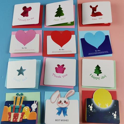 创意镂空贺卡生日祝福卡片可定制贺卡批发创意3d立体贺卡手工制作节日