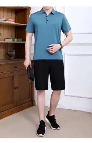 aemape/美国苹果中年夏款爸爸短袖t恤40-50岁男士夏季中老年人冰丝