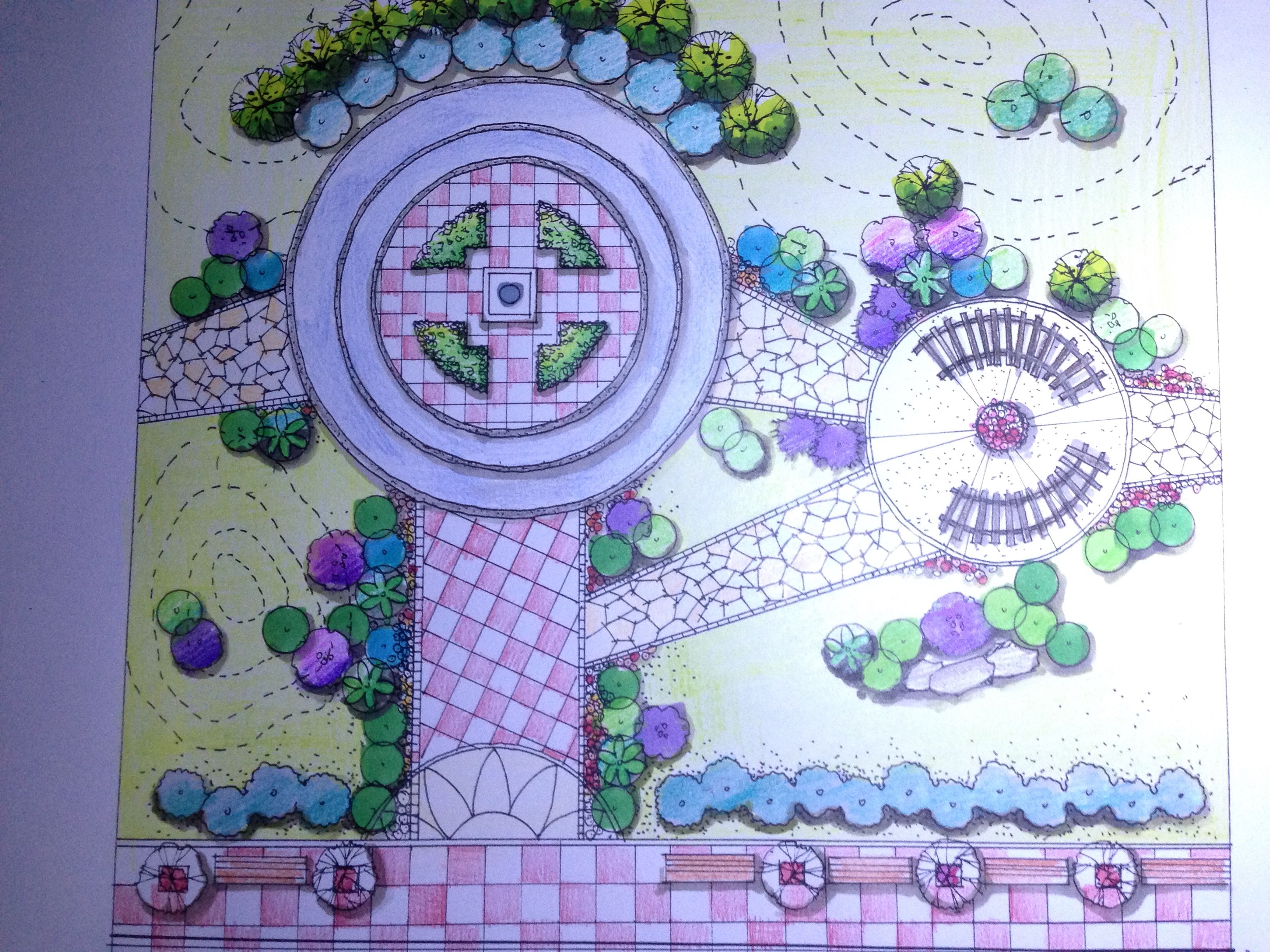 手绘的一个小景观,大家帮忙看看哪里还能改善,谢谢了