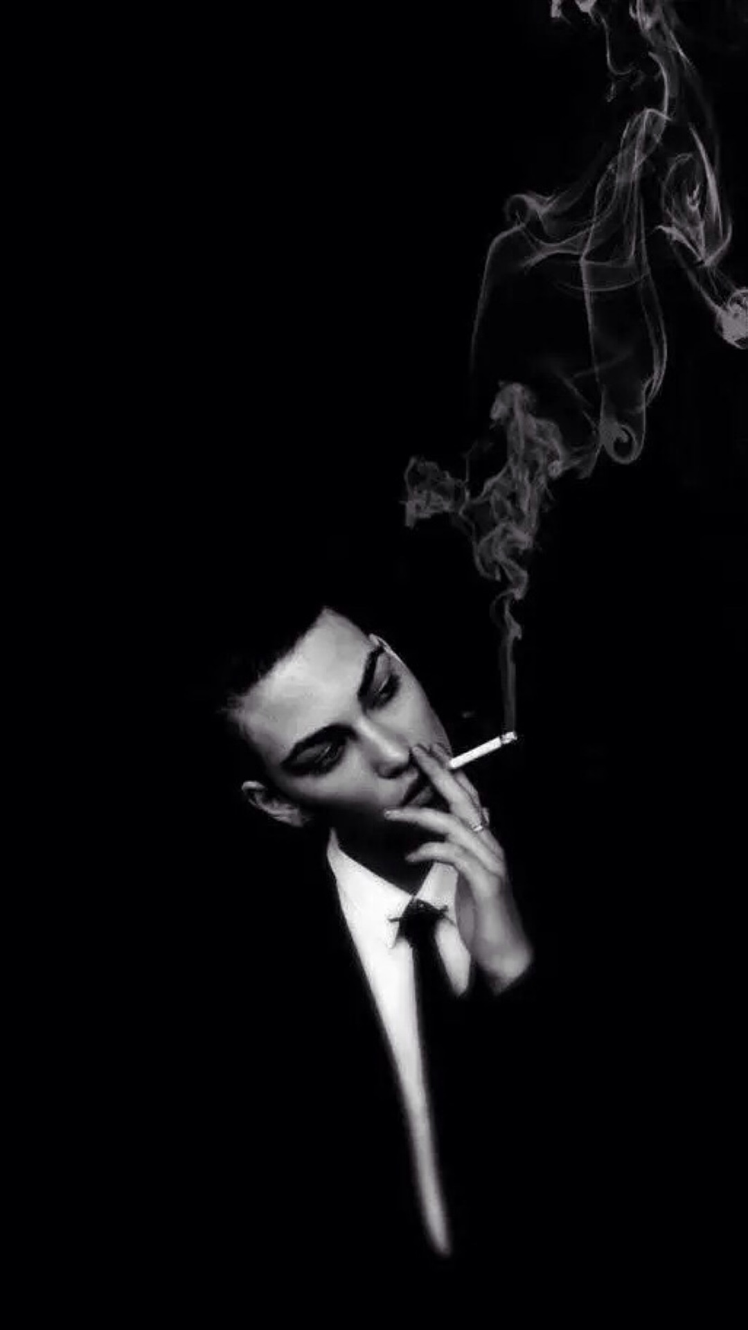欧美伤感寂寞抽烟黑白迷人写真,高清图片,手机锁屏桌面-壁纸族