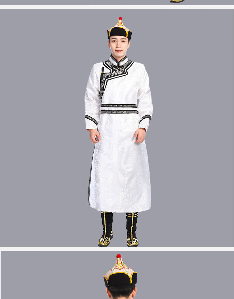 蒙古族服装男新款蒙古服装男士蒙古袍民族风蒙古素时尚蒙古袍生活装
