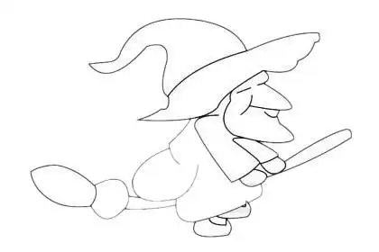 巫婆简笔画简单画法步骤教程及图片大全