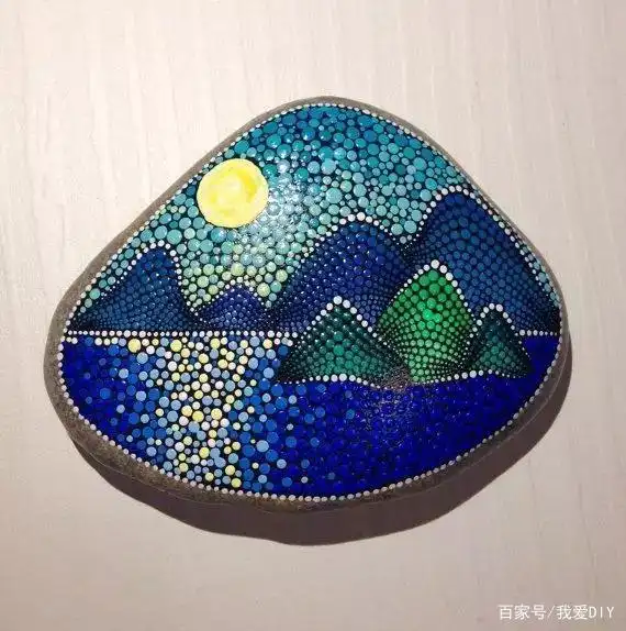 石头画之曼陀罗,非常简单,只要点一点,小白也能画出!附教程