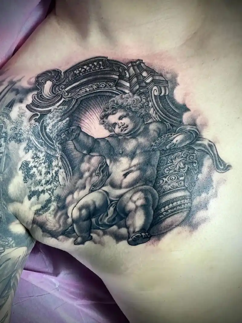 北京纹身 黑灰纹身.yzstudio94  纹胸口是挺疼的  - 抖音