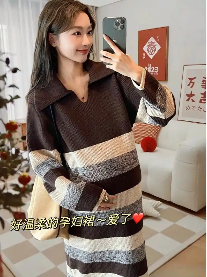 这就是我想要的一条孕妇裙!时尚又保暖颜色好 - 抖音