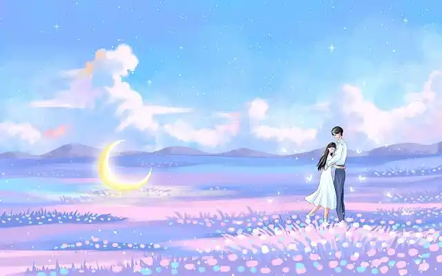 甜蜜告白520情人节宣传海报设计情侣男孩给女孩送花场景唯美浪漫情人