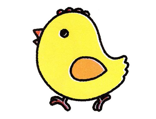 幼儿园简笔画小鸡吃虫子