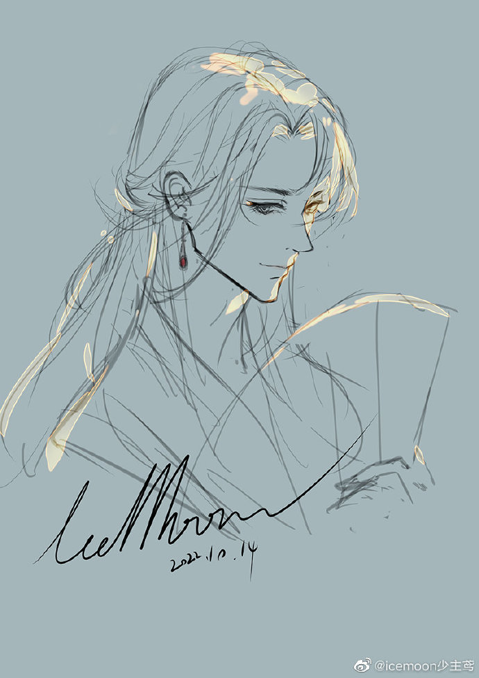 小说将进酒超话#沈兰舟#下班前摸个草图