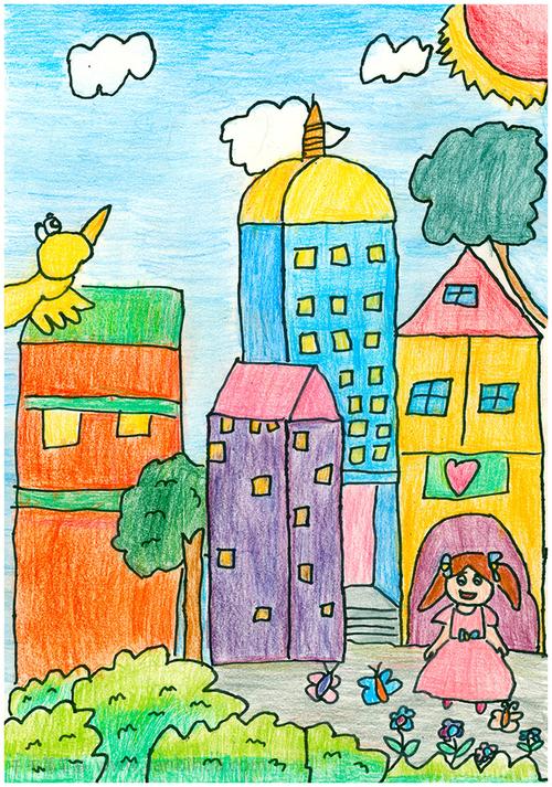 绿色家园儿童画一等奖 - 第2页 - 毛毛简笔画美好的家园简笔画6美丽