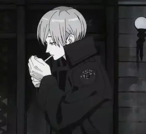 黑色吸烟男生头像图片唯美