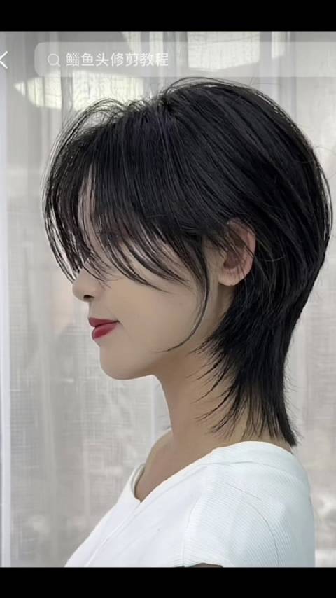 锱鱼头发型修剪教程,男女通用的发型太好看了