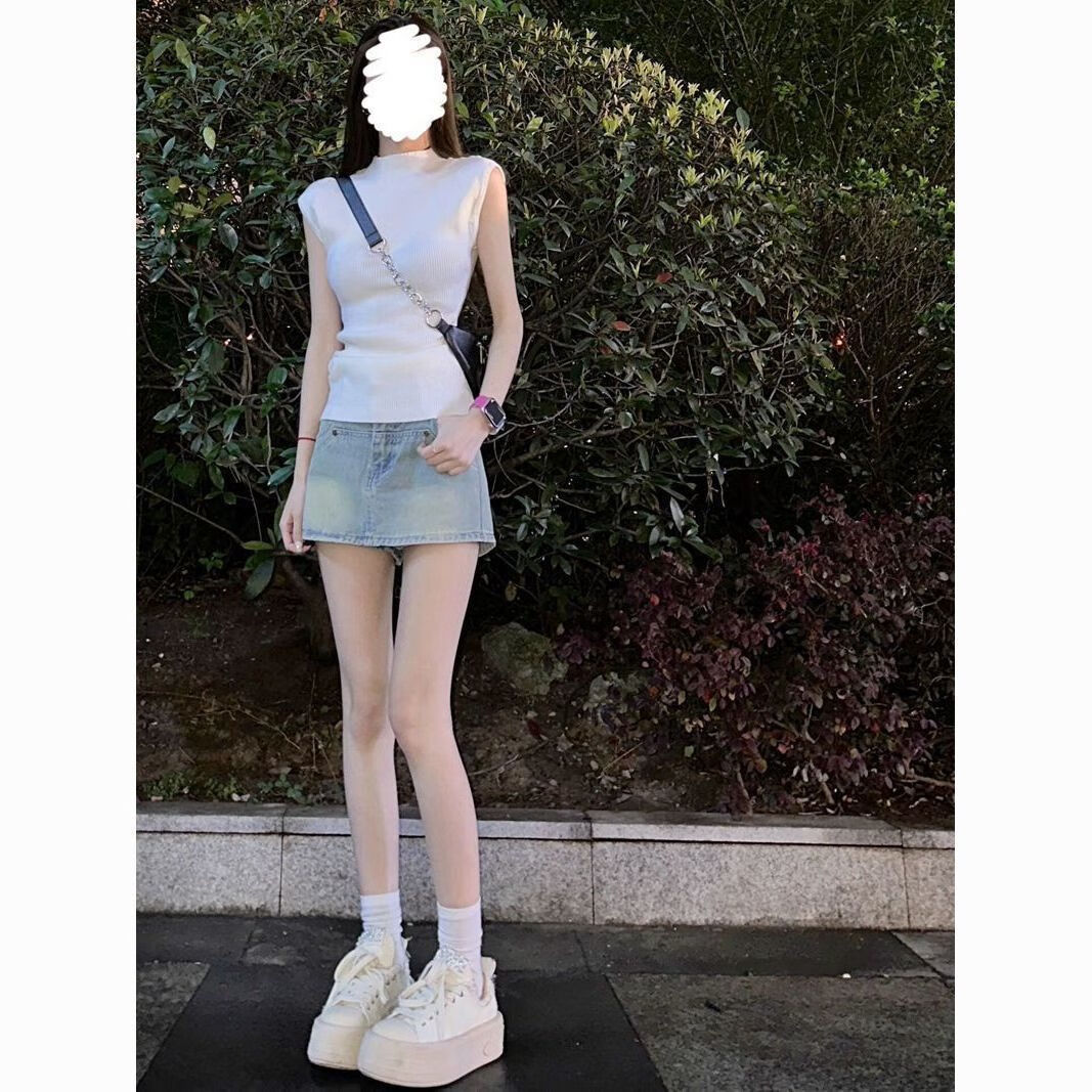 语贝集显瘦遮肚子套装夏季新款适合梨形身材小个子盐系穿搭轻熟气质