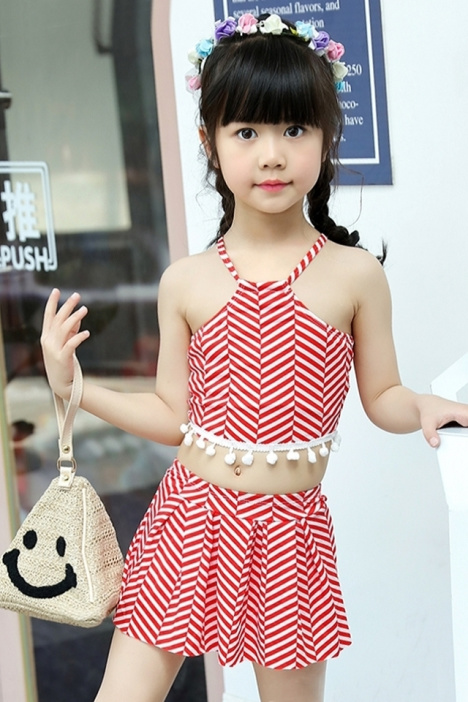 儿童游泳衣女童女孩泳装宝宝分体小中大童婴儿可爱女童比基尼套装