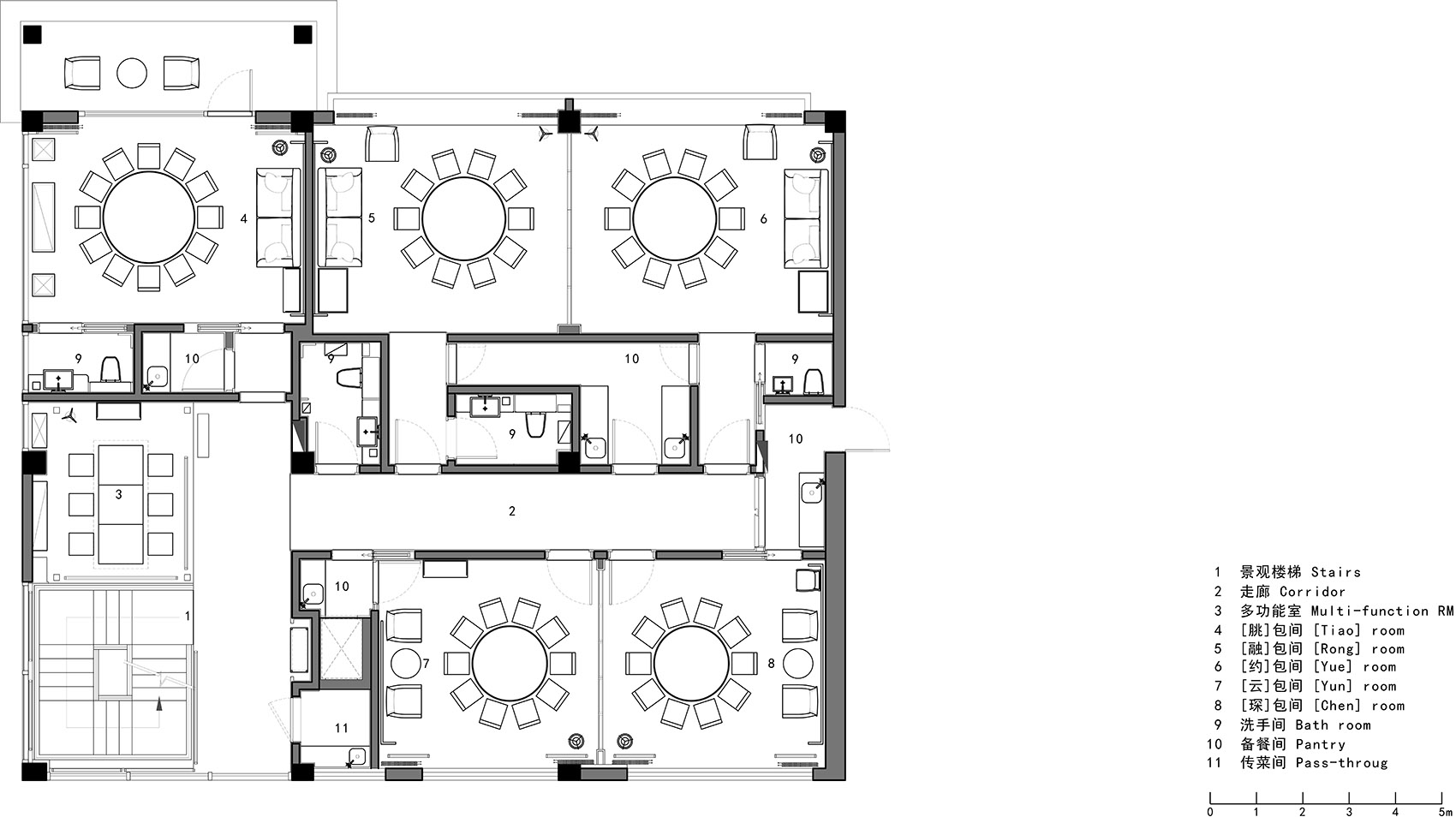南京·"肆佰捌食肆"精品中餐厅设计 二层平面图