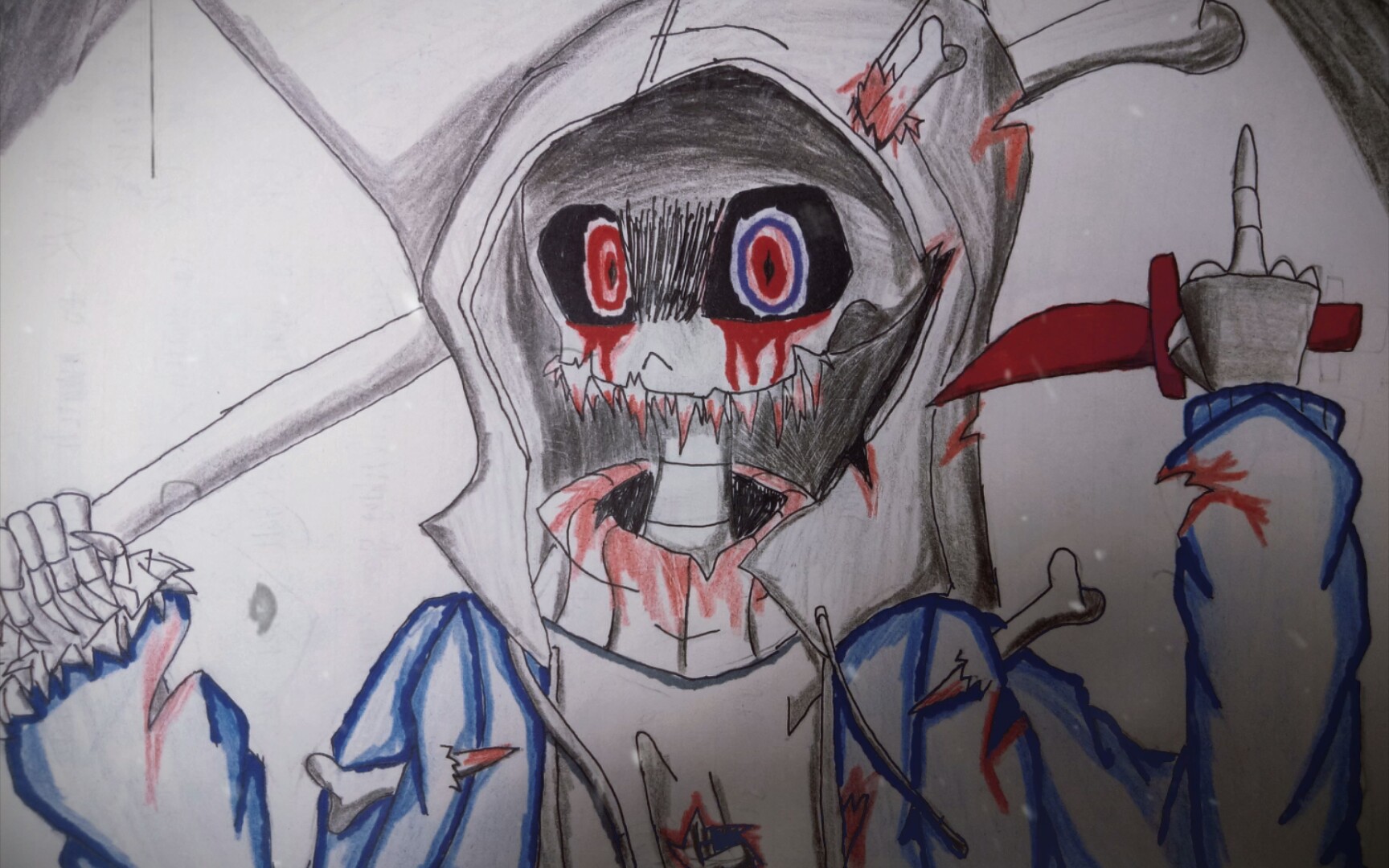 自设sans 三重邪骨尘埃之血 手绘